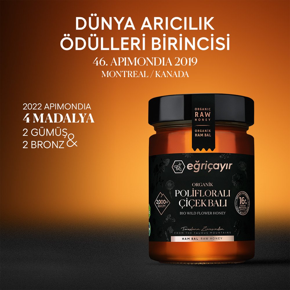 EĞRİÇAYIR POLİFLORALI ORGANİK ÇİÇEK BALI 450GR