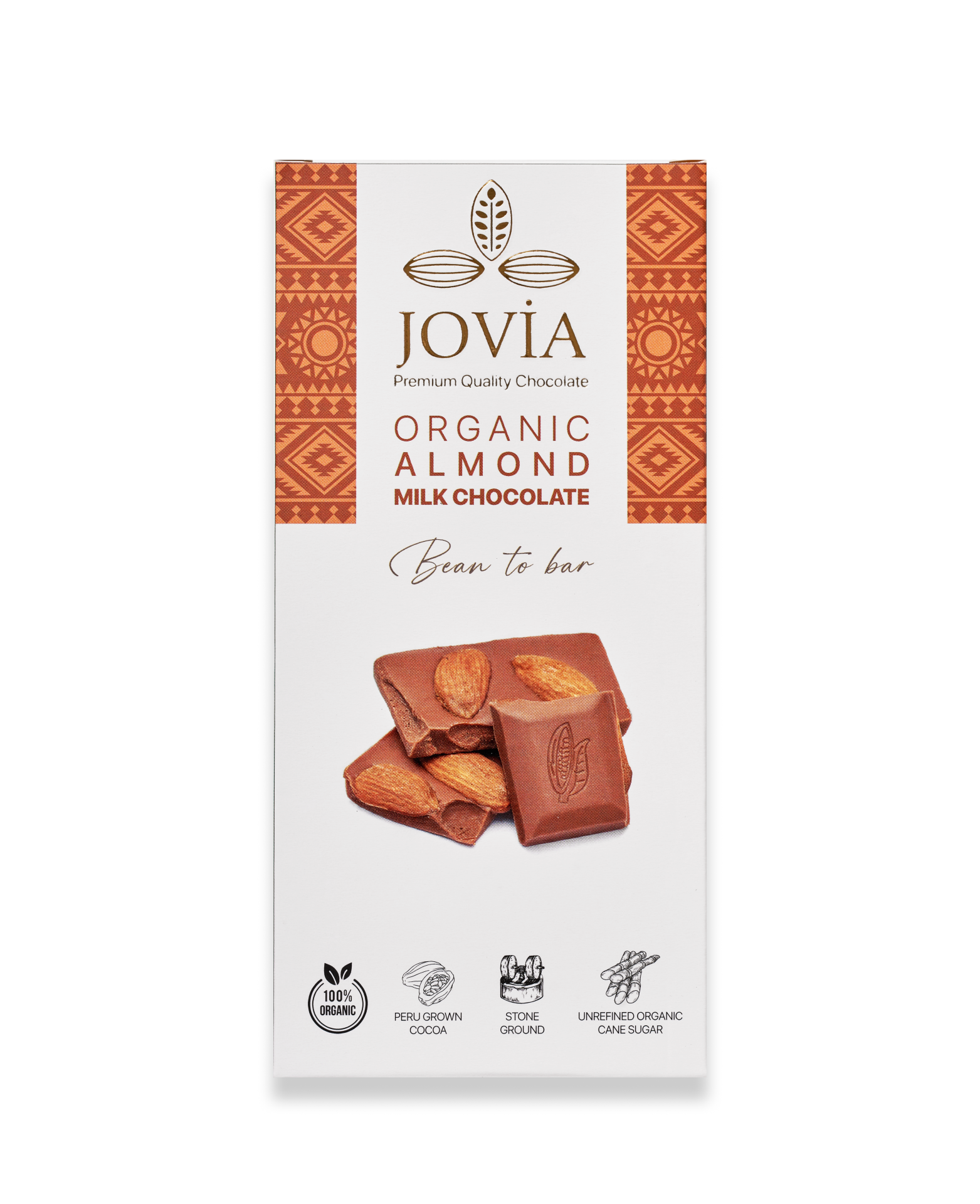 JOVİA ORGANİK SÜTLÜ ÇİKOLATA BADEMLİ 85G