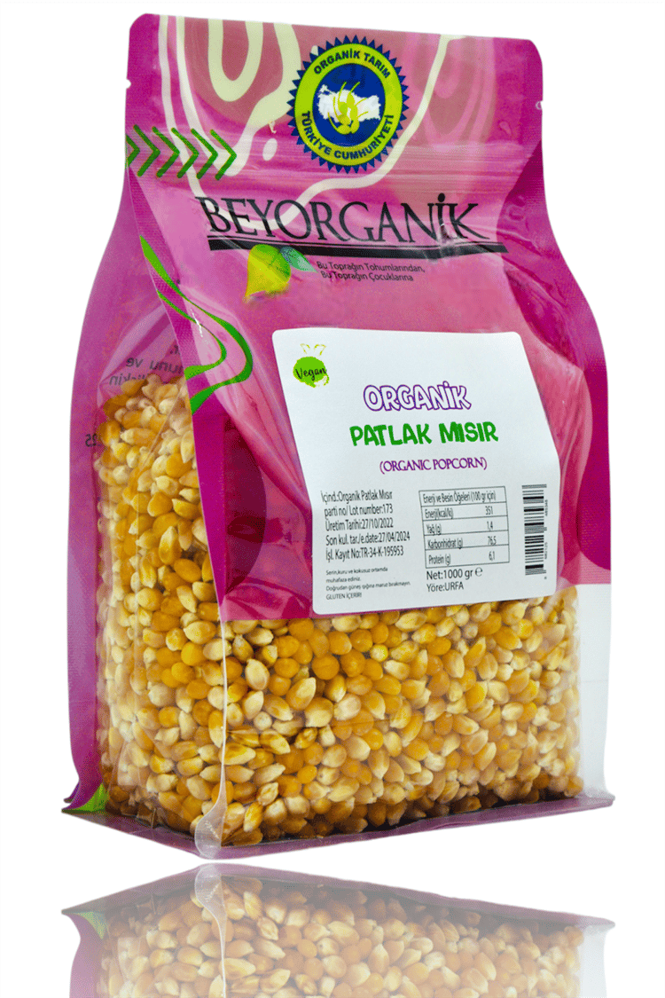 BEY ORGANİK PATLAK MISIR 1000 GR
