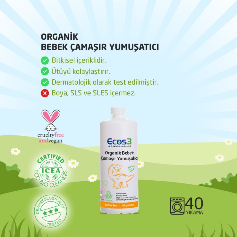 ECOS3 ORG BEBEK ÇAMAŞIR YUMUŞATICI 1000ML