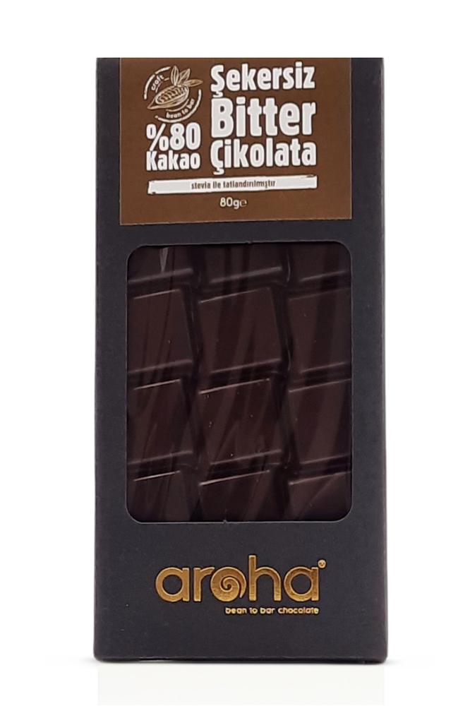 AROHA STEVIALI BITTER ÇIKOLATA %80 KAKAO