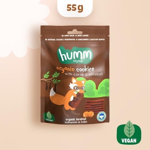HUMM ORGANİK KEÇİBOYNUZLU FINDIKLI COOKİES 55 GR