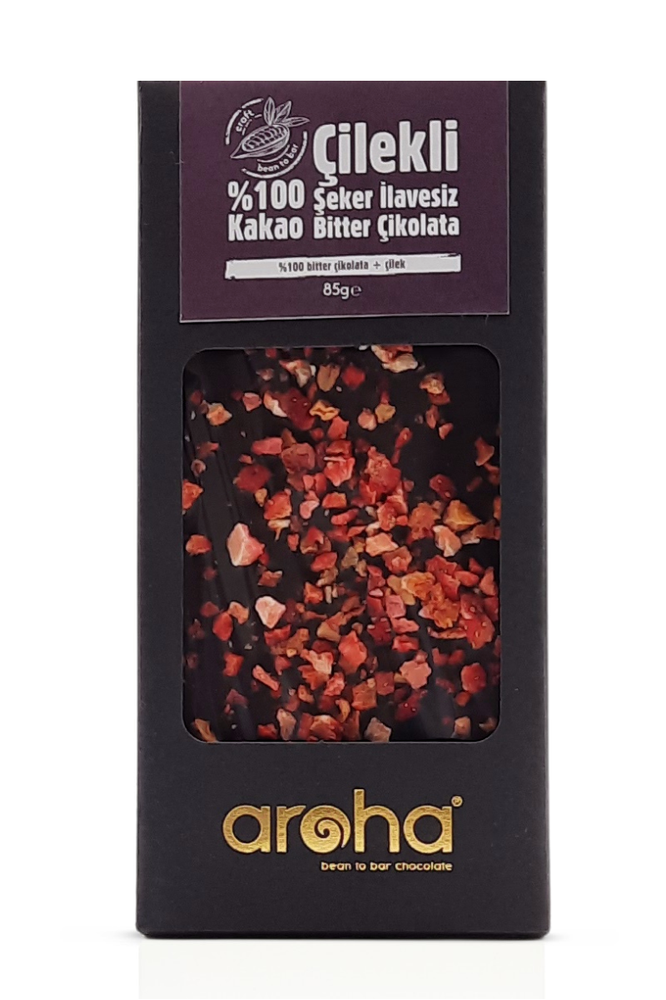 AROHA %100 BİTTER  ÇİLEKLİ ÇİKOLATA