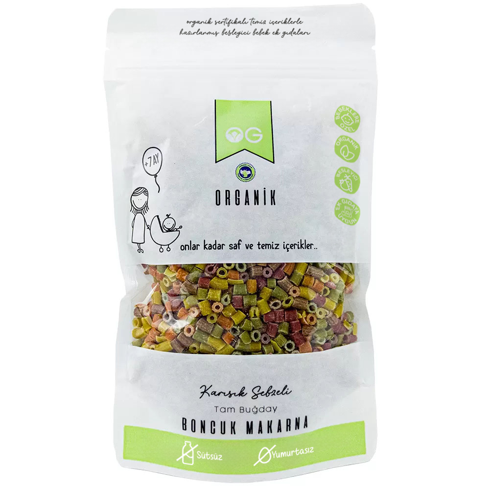 OG NATURAL ORGANİK KARIŞIK SEBZELİ TB BONCUK MAKARNA 200 GR