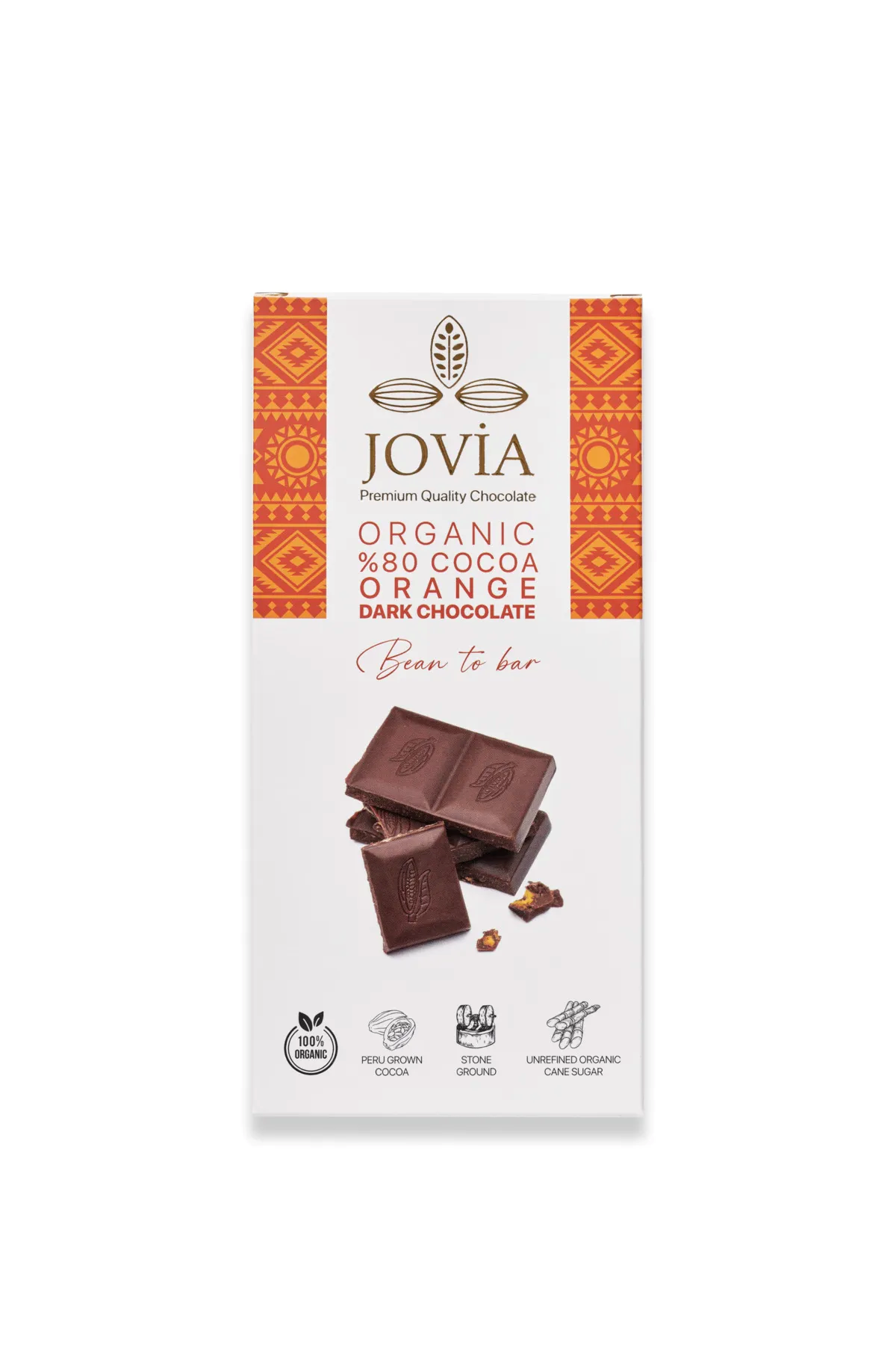 JOVİA ORGANİK %80 KAKAO PORTAKALLI ÇİKOLATA 85G