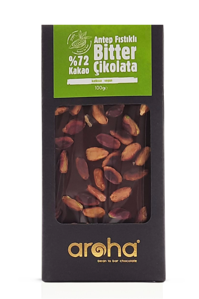 AROHA ANTEP FISTIKLI %72 BİTTER ÇİKOLATA 100GR