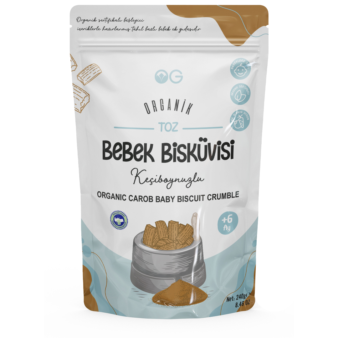 OG ORGANİK KEÇİBOYNUZLU BEBEK BİSKÜVİ TOZU