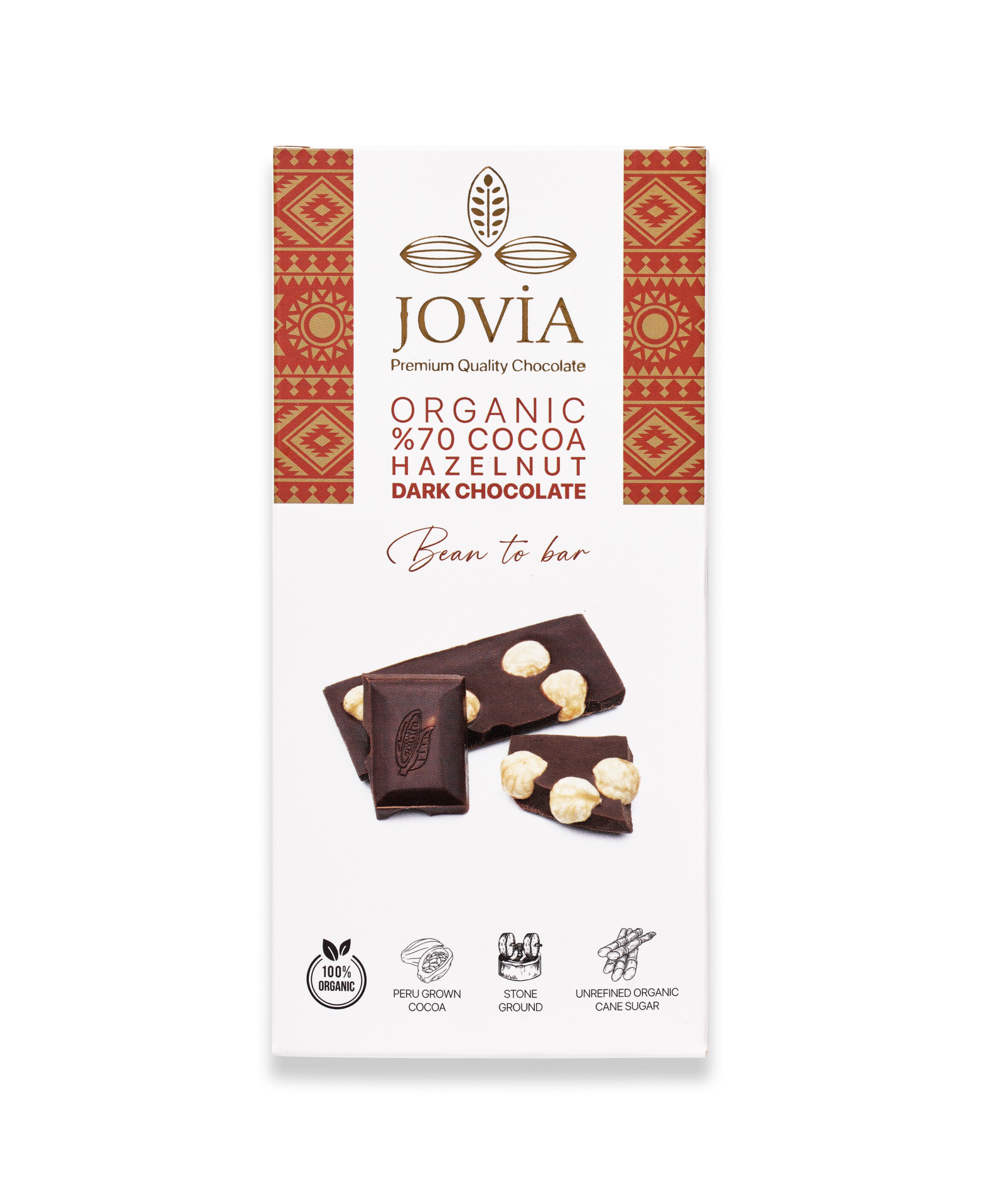 JOVİA ORGANİK %70 KAKAO FINDIKLI ÇİKOLATA85G