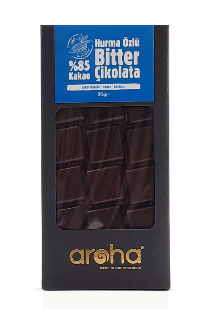 AROHA %85 BİTTER HURMA ÖZLÜ ÇİKOLATA 80GR