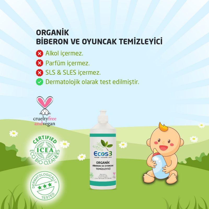 ECOS ORG BİBERON VE OYUNCAK TEMİZLEYİCİ