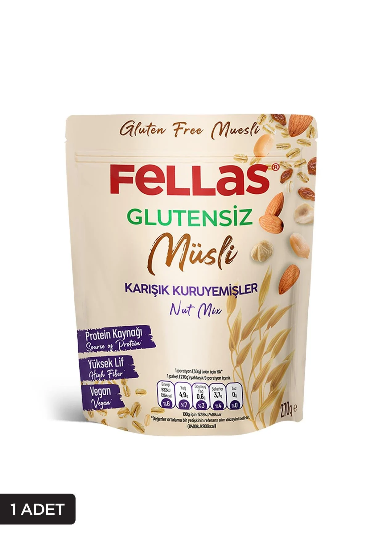FELLAS GLUTENSİZ MÜSLİ KARIŞIK KURUYEMİŞLER