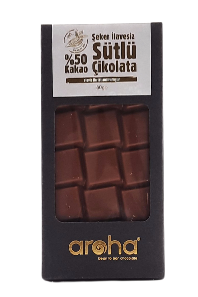 AROHA %50 SÜTLÜ STEVİALI ÇİKOLATA 80GR