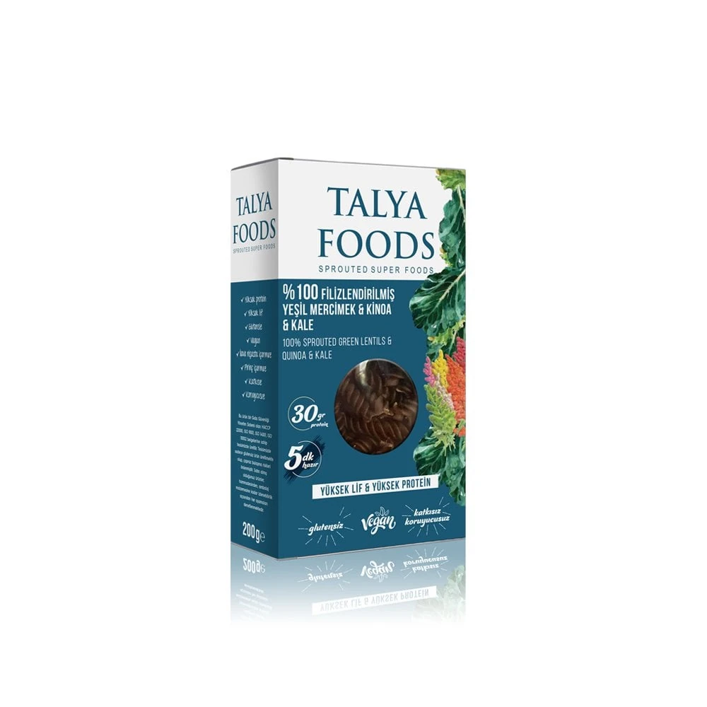 TALYA FOODS YEŞİL MERCİMEK KİNOA KALE MAKARNASI