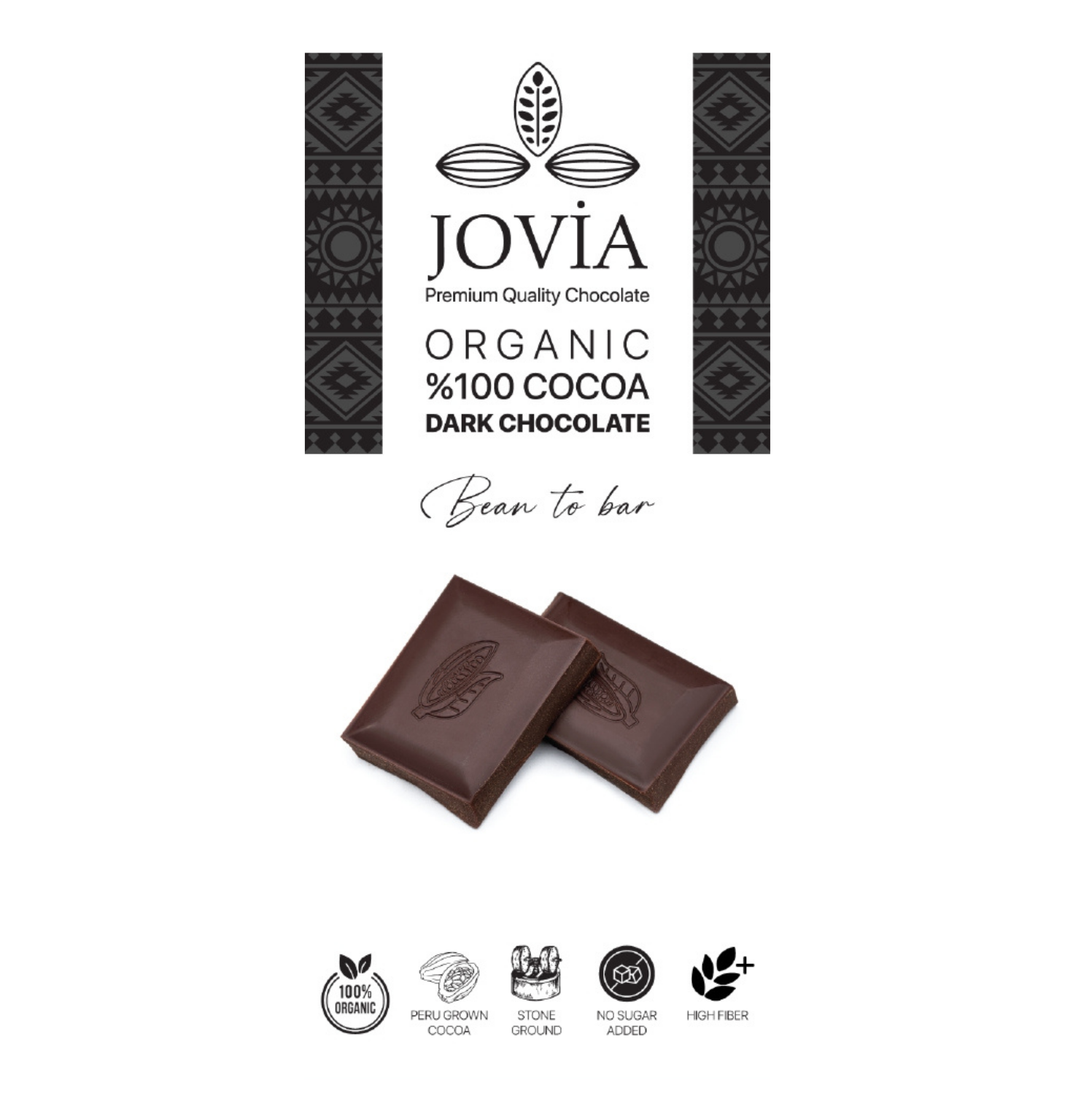 JOVİA ORGANİK %100 BİTTER ÇİKOLATA 75G